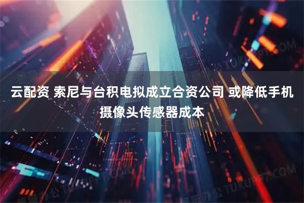 云配资 索尼与台积电拟成立合资公司 或降低手机摄像头传感器成本